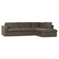 WOOOD Freddie Hoekbank Rechts - Melange Stof - Bruin - 90x283x197