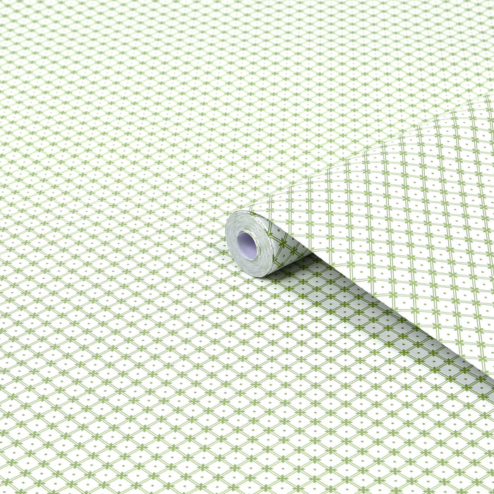 Laura Ashley Wickerwork Behang - Ruit - 10mx52cm - Groen