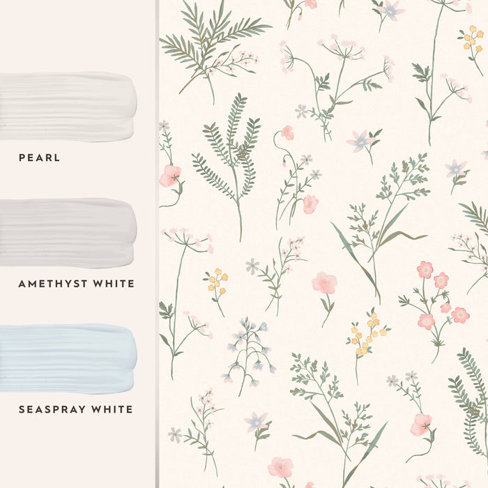 Laura Ashley Crosswell Behang - Bloemen - 10mx52cm - Beige