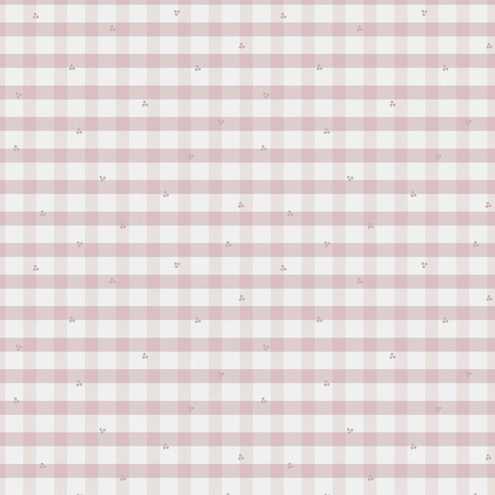 Laura Ashley Gingham Behang - Bloemen - 10mx52cm - Roze