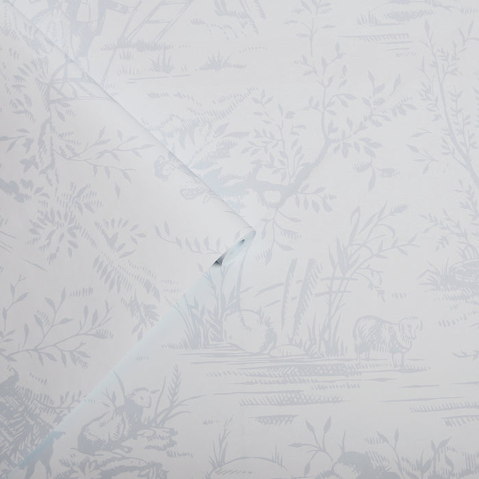 Laura Ashley Toile de Jouy Behang - Dieren - 10mx52cm - Grijs