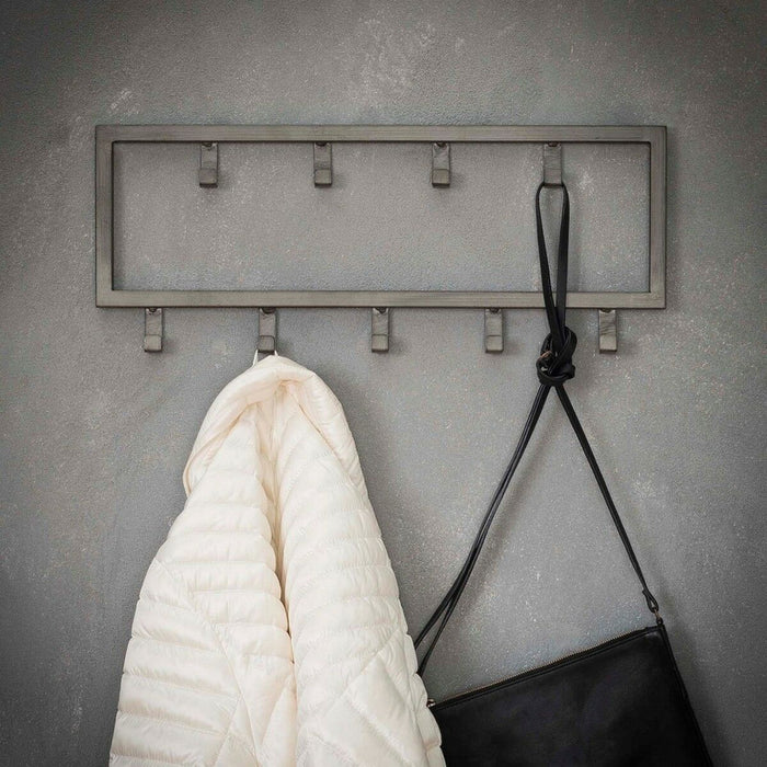 Fraaai - Kapstok industrieel 9 haken - 50 cm zwart