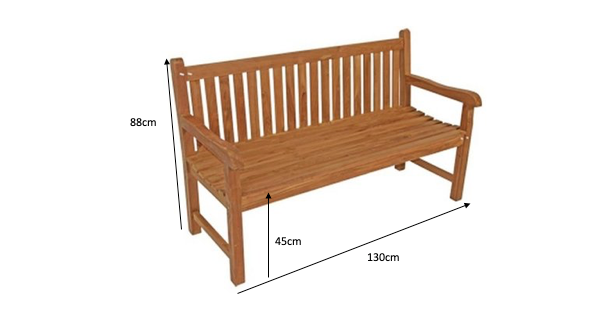 Lesli Living | teakhouten tuinbank | 130cm
