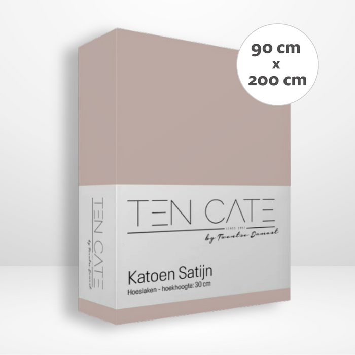 Ten Cate Katoensatijnen Hoeslaken - 90x200 - Roze