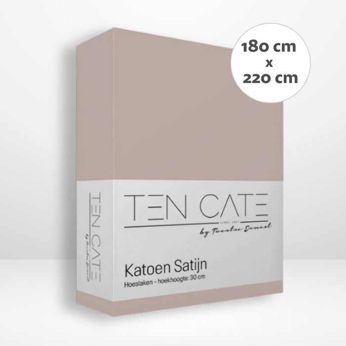 Ten Cate Katoensatijnen Hoeslaken - 180x220 - Roze