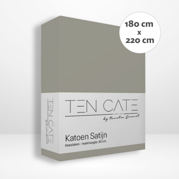 Ten Cate Katoensatijnen Hoeslaken - 180x220 - Grijs