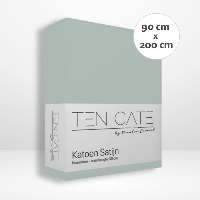 Ten Cate Katoensatijnen Hoeslaken - 90x200 - Mint