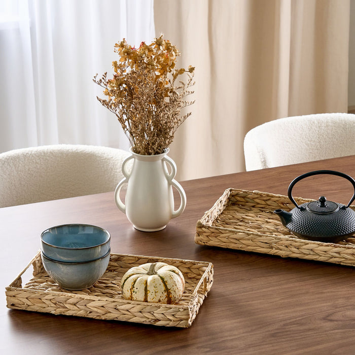 Beliani - KONTUM - Dienblad set van 2 - Licht - Waterhyacint