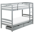 Beliani-REGAT-Stapelbed met opbergruimte-Grijs-90 x 200-Grenenhout