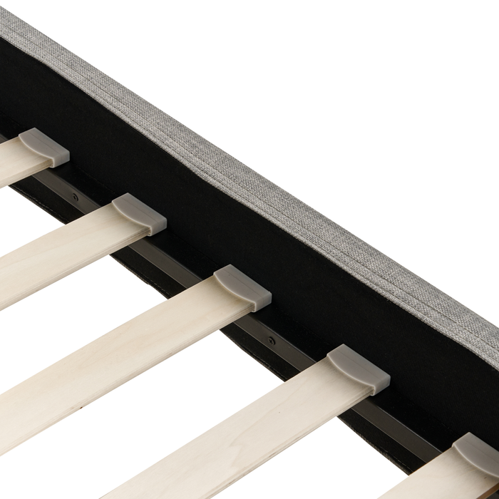 Beliani-FITOU -Tweepersoonsbed-Lichtgrijs-140 x 200 cm-Polyester