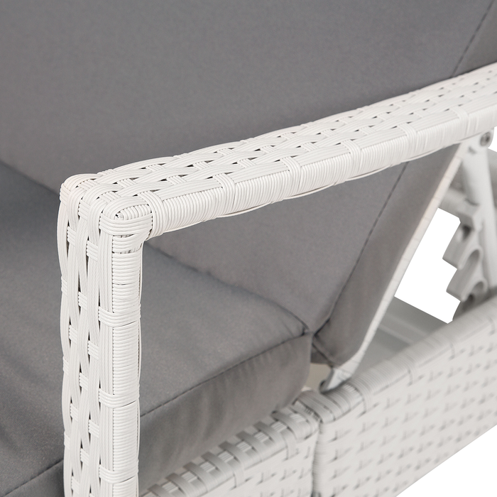 Beliani - VASTO - Strandstoel - Wit - PE rotan