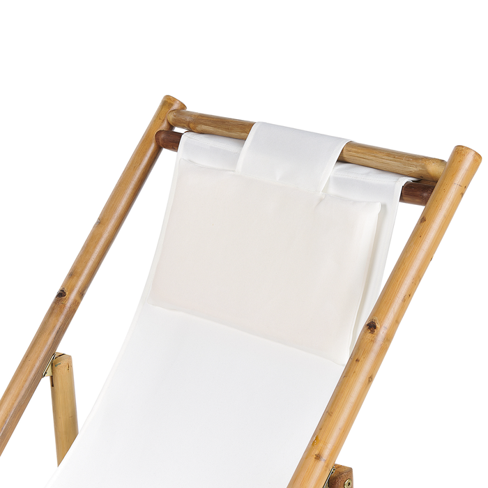 Beliani-ATRANI -Strandstoel set van 2-Lichte houtkleur-Bamboehout