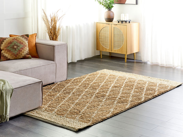Beliani - ZORAVA - Laagpolig vloerkleed - Beige - 160 x 230 cm - Jute