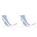 Beliani - ANZIO|AVELLINO - Ligstoel doek set van 2 - Blauw - Polyester