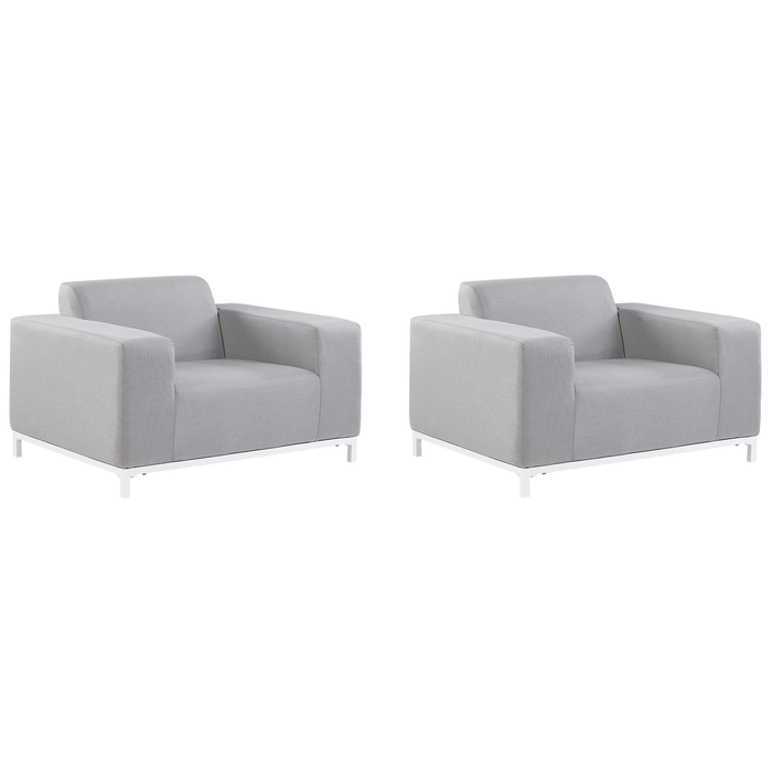 Beliani - ROVIGO - Fauteuil - Lichtgrijs - Polyester