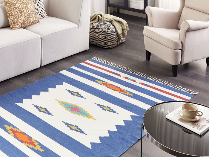 Beliani - VARSER - Vloerkleed - Meerkleurig - 140 x 200 cm - Katoen