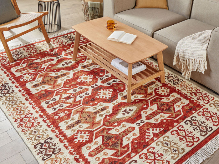 Beliani-VOSKEVAZ-Kelim vloerkleed-Multicolor-160 x 230 cm-Wol