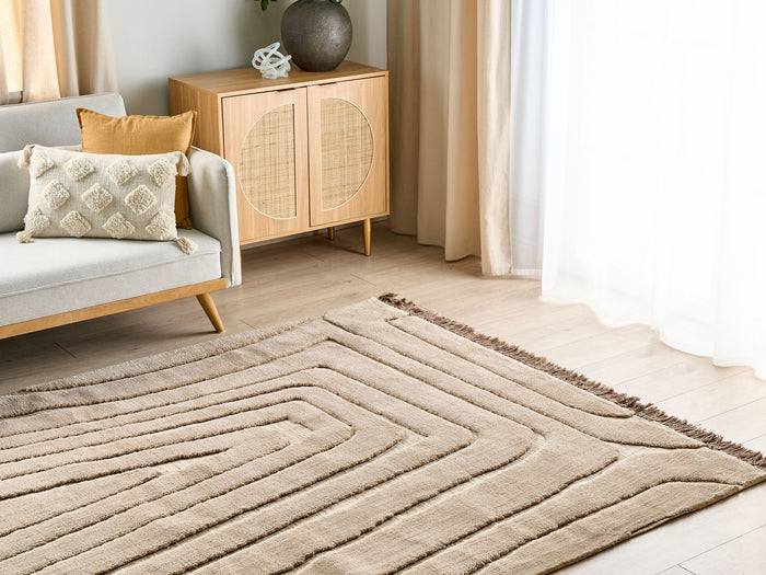 Beliani - SAZOO - Vloerkleed - Beige - 200 x 300 cm - Polyester