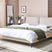Beliani-MELLE -Tweepersoonsbed-Lichtbeige-180 x 200 cm-Corduroy