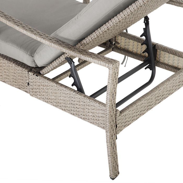 Beliani - VASTO - Strandstoel - Grijs - PE rotan