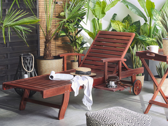 Beliani - TOSCANA - Strandstoel - Donkere houtkleur - Acaciahout