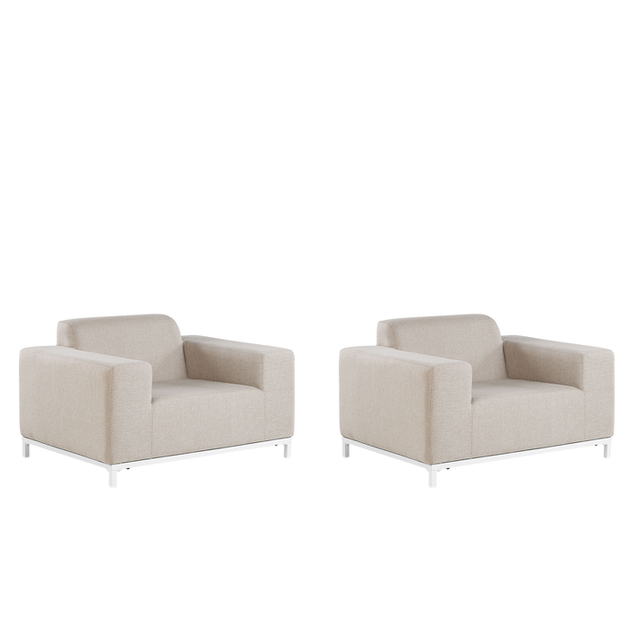 Beliani - ROVIGO - Tuinstoel set van 2 - Beige - Polyester