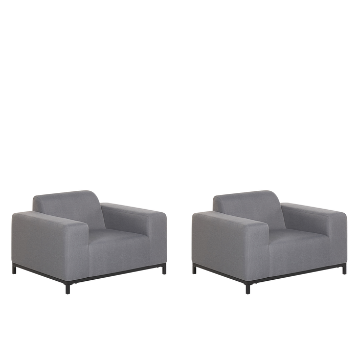 Beliani - ROVIGO - Fauteuil - Grijs - Polyester