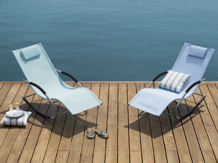 Beliani - CARANO - Strandstoel - Blauw - Staal