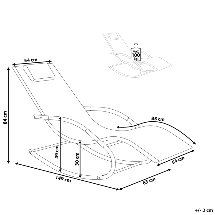 Beliani - CARANO - Strandstoel - Blauw - Staal
