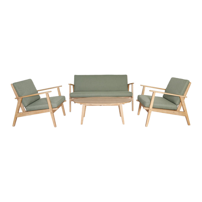 by fonQ Olive Loungeset 2-Zitsbank en Tuinstoelen Acaciahout