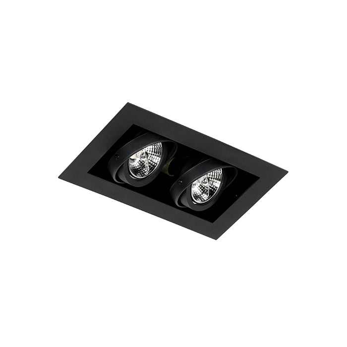 QAZQA Moderne inbouwspot zwart 2-lichts verstelbaar - Oneon 70
