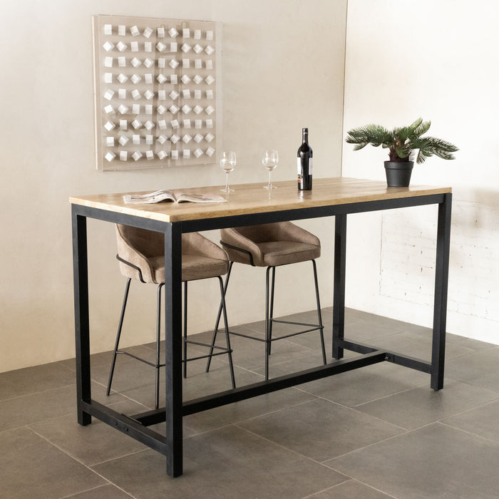 Giga Meubel - Bartafel Acaciahout - 180x80x110cm - Metaal Onderstel