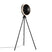 QAZQA Vloerventilator tripod zwart incl. LED 3-staps dimbaar - Meric