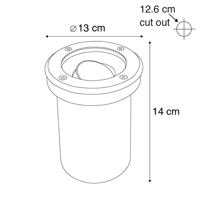QAZQA Set van 6 buiten grondspot zwart verstelbaar IP65 - Delux