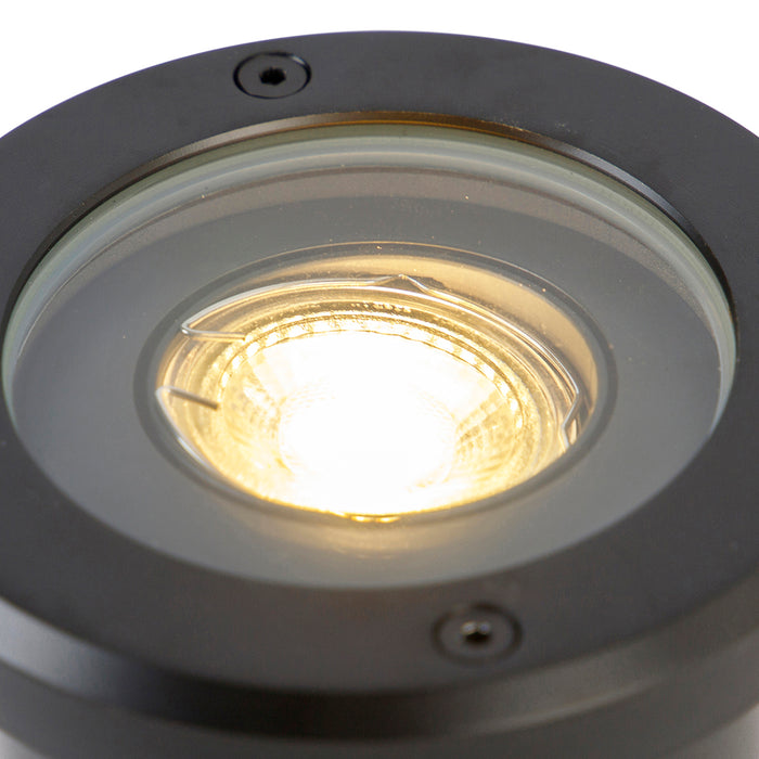 QAZQA Set van 6 buiten grondspot zwart verstelbaar IP65 - Delux