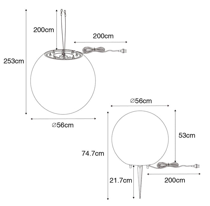 QAZQA Moderne buiten hanglamp wit 56 cm IP65 - Nura