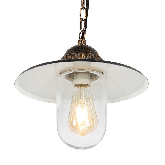 QAZQA Landelijke buiten hanglamp antiek goud IP44 - Kansas