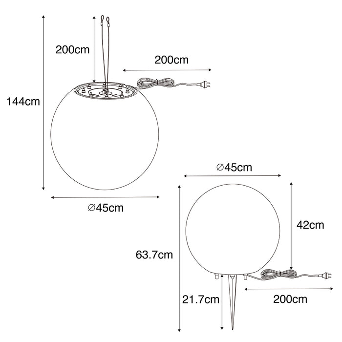 QAZQA Moderne buiten hanglamp wit 45 cm IP44 - Nura