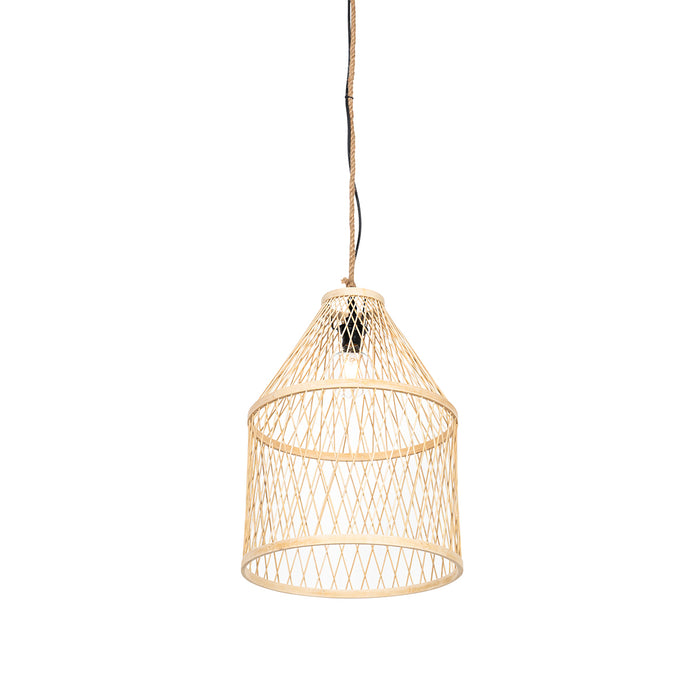 QAZQA Landelijke buiten hanglamp rotan 40x55 cm - Calamus