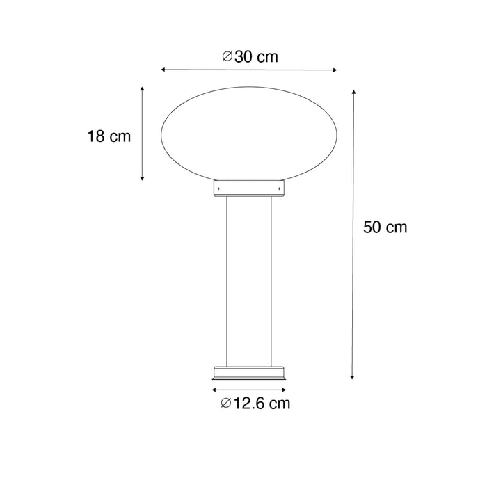 QAZQA Modern buiten paaltje zwart 50 cm - Elly