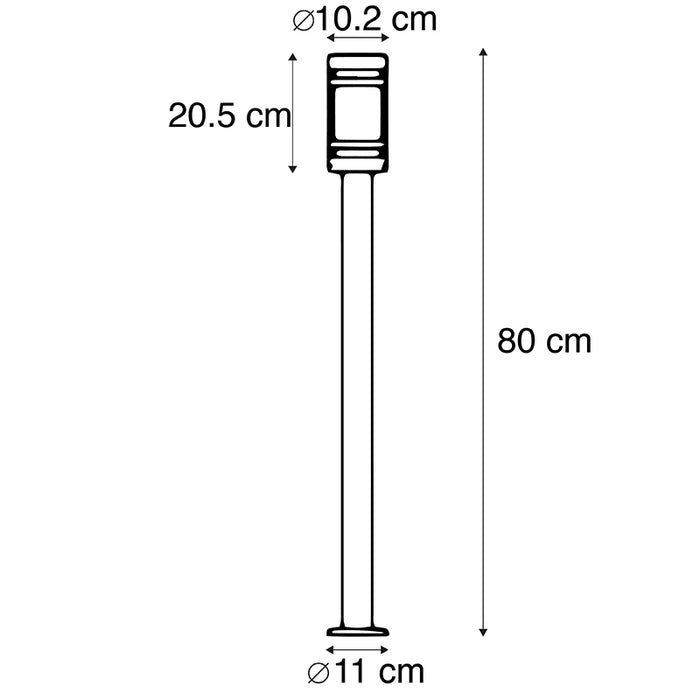 QAZQA Smart buitenlamp zwart 80 cm IP44 incl. Wifi ST64 - Gleam