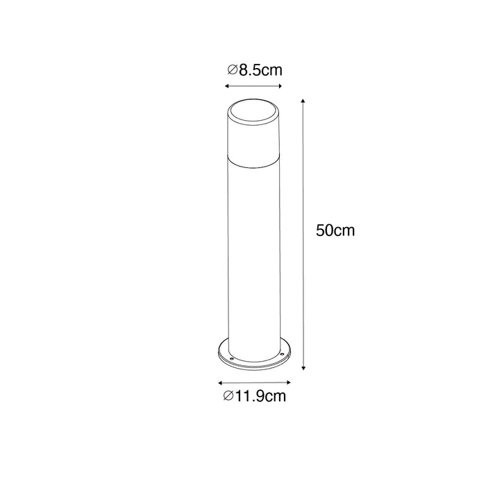 QAZQA Staande buitenlamp zwart met smoke kap 50 cm - Odense
