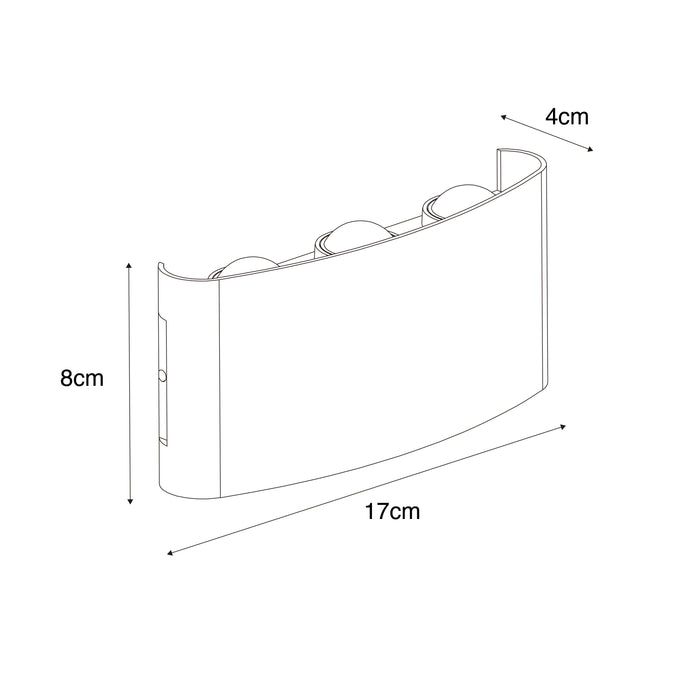 QAZQA Buiten wandlamp donkergrijs incl. LED 6-lichts IP54 - Silly