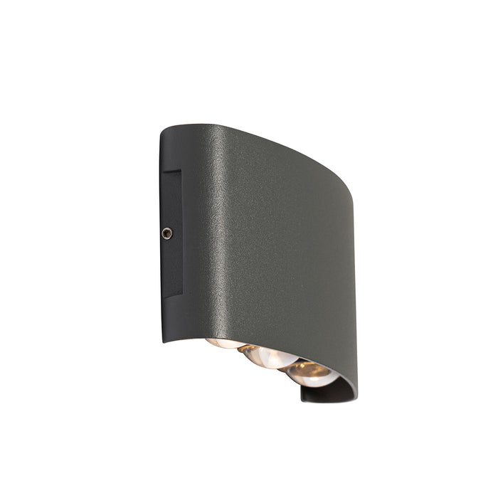 QAZQA Buiten wandlamp donkergrijs incl. LED 6-lichts IP54 - Silly