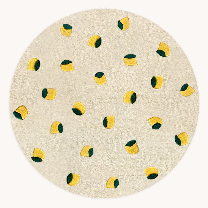MAISON DEUX Vloerkleed Citroenen Rond - diameter 120 cm