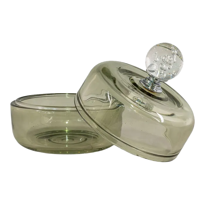 Artichok Jenny glazen bonbonniére groen - Ø9,5 x 11 cm