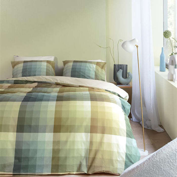 Beddinghouse Dorian Dekbedovertrek 140 x 200/220 cm - Grijsgroen