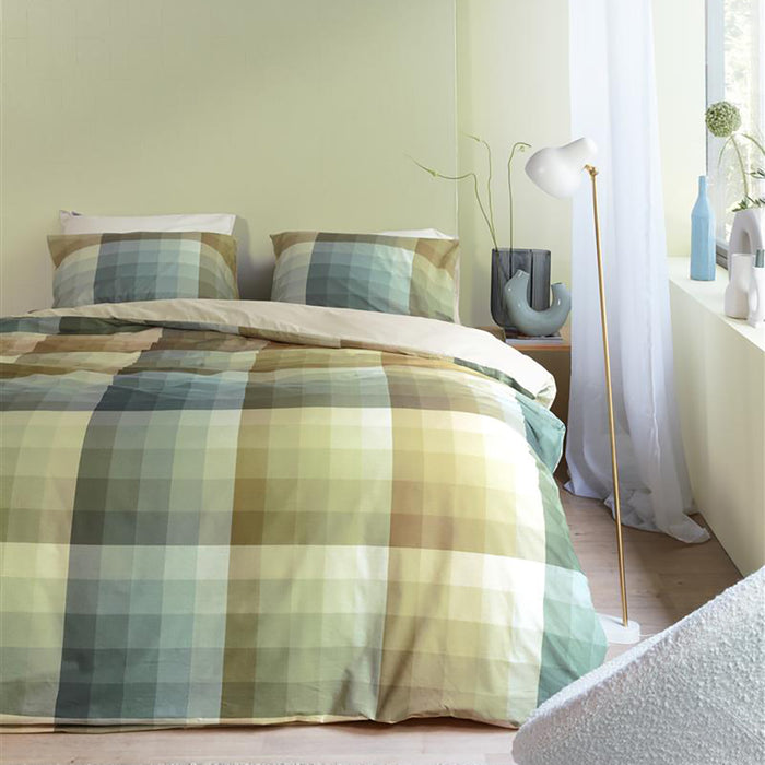 Beddinghouse Dorian Dekbedovertrek 200 x 200/220 cm - Grijsgroen