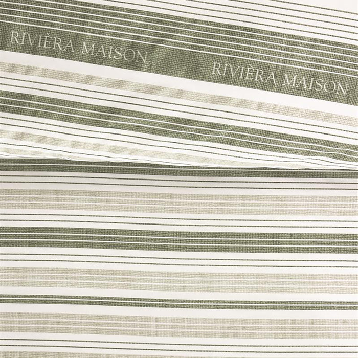Rivièra Maison Sturdy Stripe Dekbedovertrek 240 x 200/220 cm - Grijsgroen