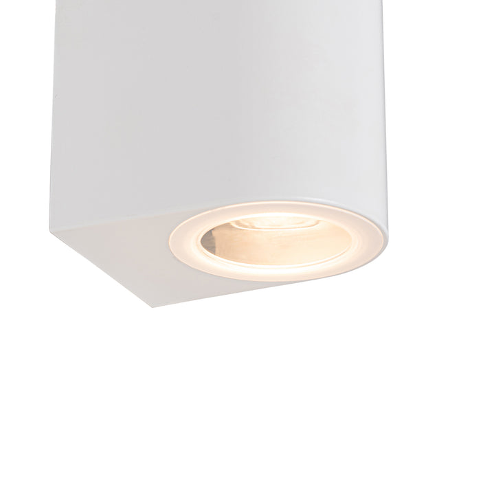 QAZQA Moderne buiten wandlamp wit kunststof ovaal 2-lichts - Baleno